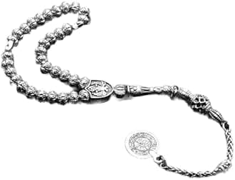 Antique Silver Plated Collection- (33 Beads) Worry Beads-Prayer Beads-Tesbih-Tasbih-Tasbeeh-Misbaha-Masbaha-Subha-Sebha-Sibha-Rosary (Small Silver Plated Beads)