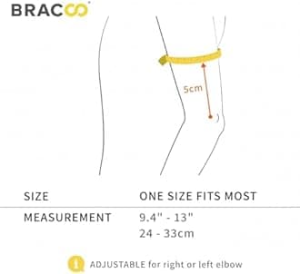 Bracoo ES10 Elbow Support, Adjustable, Elbow Band, For Left and Right Use, Gray