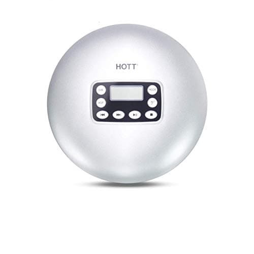 Rechargeable CD Player, HOTT Portable Personal Disc CD Player Walkman with Anti-Skip Anti-Shock Protection (Silver)