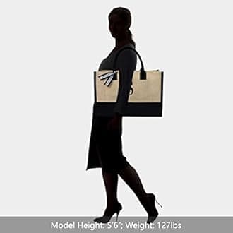 Personalized Initial Canvas Beach Bag, Monogrammed Gift Tote Bag for Women