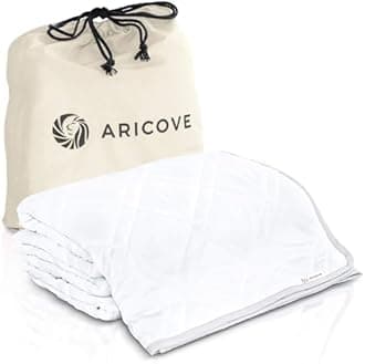 Aricove Cooling Weighted Blanket for Adults, 30lbs, Queen/King Size, 80x87 inches, Silky Soft Bamboo Viscose, Machine Washable, White