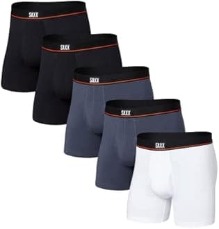 SAXX Underwear Co. Men's Underwear with Pouch Non-Stop Stretch Cotton Boxer Brief Fly 5Pk