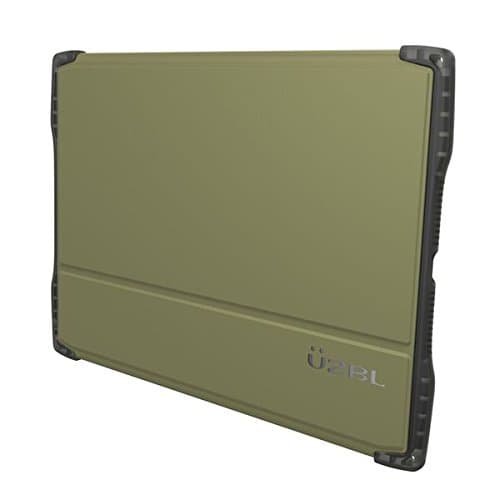 Slim [Rugged Folio] Case with Smart On/Off Magnetic Cover, Folding Stand, Compatible with Apple iPad Air 2 (Army Green)