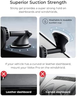 iOttie Velox Pro MagSafe Dash & Windshield Car Mount with Wireless Charging & CryoFlow™ Cooling for MagSafe Phones Including iPhone 12/13/14/15/16 Series (Car Charger Included)