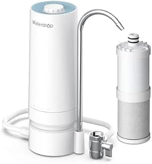 [Ultra Filtration] Waterdrop Water Filter for Sink Faucet, 4000 Gallons Countertop Water Filter System, Filter Life Reminder, 0.01μm Ultra-Filtration System, Reduces 99% Chlorine, WD-CTF-07 (1 Filter)