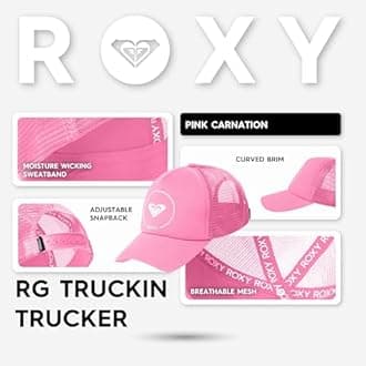 Roxy Girls Truckin Trucker Hat – Adjustable Summer Cap for Girls, Lightweight and Breathable with Mesh Back