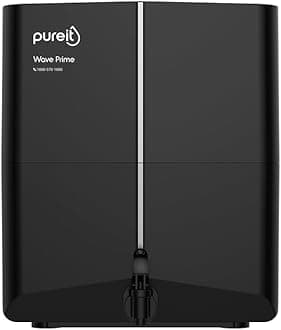 HUL Pureit Wave Prime Mineral RO+MF | 6 stage Purification | 7 Litres Capacity | Up to 45% Water Savings | Suitable for Borewell, Tanker & Muncipal Water | Wall Mountable | Black