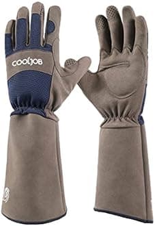 COOLJOB Thorn Proof Rose Pruning Garden Gloves for Men, Longer Sleeve Padded Yard Work for Bush, Blackberry, Cactus, Heavy Duty/Puncture Resistant/Machine Washable, Large-Pro, Navy