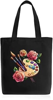 Cotton Canvas Printed White/Black Vertical Women Tote Bag | 300 GSM Cloth |100% Organic Cotton | Shopping/Grocery Bag | Multi-Purpose Bag | Reusable