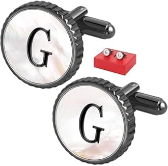 Cuff Links Mens Golden Silver Gunmetal Black, Cufflinks for Men Custom Initial Personalized Mother Of Pearl Mens Cufflink for Shirt Golden Silver Gunmetal Black Cuff Link Shirt for Wedding