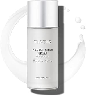 TIRTIR Milk Skin Toner Light | Instant Hydration with 4% Niacinamide Pore-Tightening | Vegan Toner for Acne-Prone, Sensitive & Oily Skin, Fungal Acne Safe, Panthenol, Allantoin, Vitamin B, (50 ml)