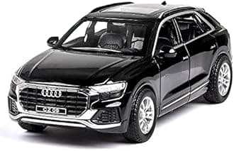 1:32 Diecast Audi Q8 Alloy Metal Pull Back Die-Cast Car Scale Model Pullback with Sound Light Mini Auto Toy car for Kids Best Gifts Toys for Kids Boys-Black