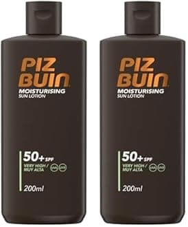 Piz BuinMoisturising Sun Lotion SPF50+, 200ml (Packaging May Vary) (Pack of 2)