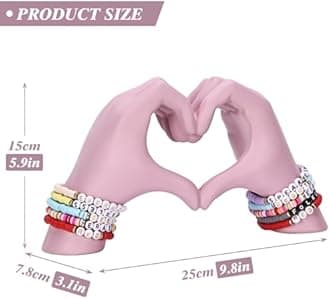 Heart Hand Sculpture, Pink Home Decor Aesthetics for Room Shelf Coffee Table Dining Table Centerpiece, Birthday Gift and Memorial Gift for Women, Girlfriend Girls Mom.