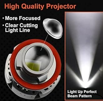 2XT7 Mini 9005 DC9-20V 72W 10000LM 6000K Projector Light LaserLight White LED Lens with SMD-3570 Lamp(9005/Hb3) (Pa...