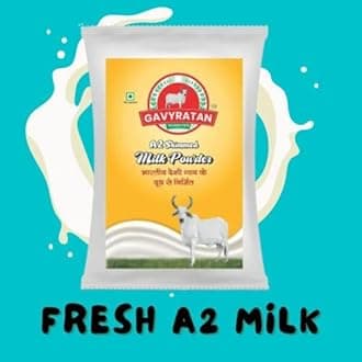 GAVYRATAN Pure & Premium Skimmed Milk Powder with Extra Protein 500Gm | Perfect for Making Tea & Coffee (Pack of 2)