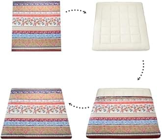 MAXYOYO Mattress Cover for Traditional Japanese Futon Mattress, Futon Floor Mattress Cover with Zipper, Super Soft and Machine Washable, Bohemian D, Full