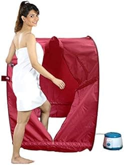 Kawachi Portable Steam Sauna Bath for Health and Beauty Spa at Home (i03-Reddish Maroon)