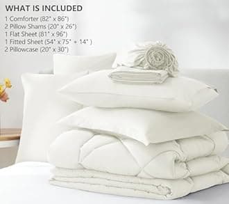 CozyLux Full Size Comforter Sets Ivory - 7 Pieces Bed in a Bag Full, Luxury Soft Bed Set for All Seasons, Bedding Set with Down Alternative Comforter, Sheets, Pillowcases & Shams