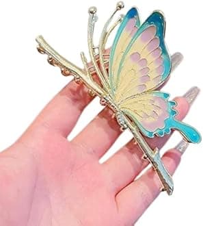 M.T. BROTHERS - Big Fancy Metal Non-Slip Hair Clip, Large Jaw Clips, for Women Thin Thick Curly Hair Pearl Hair Clips Sparkly Hold Hair Jaw Clips