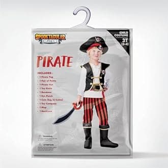 Spooktacular Creations Pirate Costume for Kids, Boys Pirate Outfit Set for Toddler Halloween Pretend Roleplay Themed Party