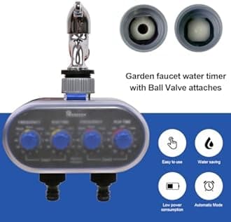 Watering Hose Sprinkler Timer Garden Irrigation System Controller Electronic Water Timer with Two Outlets Color Blue