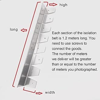 ZXNQ Landscape Edging Border,with Anchoring Stakes Top Commercial Grade Plastic Garden Border,Stainless steel Premium Yard Edging Fence,50 * 50*thickness 0.5mm,1m