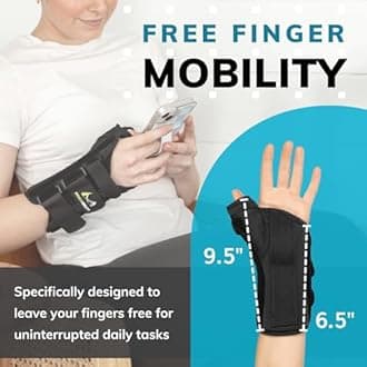 M-Left : BraceAbility Thumb & Wrist Tendonitis Splint | Immobilizes Thumb Joint to Treat De Quervain's Tenosynovitis Tendon Pain, Swelling & Arthritis (M - Left Hand)