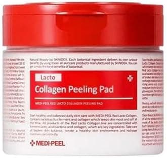 [MEDI-PEEL] Red Lacto Collagen Peeling Pad 70Count | Exfoliating & Cleansing Pad with Collagen, Anti aging, Soothing, Healing, Moisturizing | Korean Skincare, For All Skin Types