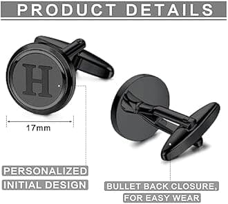 LOYALLOOK Initial Gold Cufflinks for Men Gold Cuff Links Personalized Copper CuffLinks Letter Cufflinks Gift for Groom Husband Father