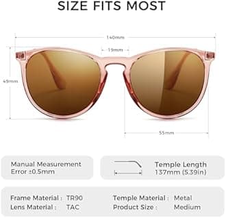 SUNGAIT Vintage Round Sunglasses for Women Men Classic Retro Designer Style