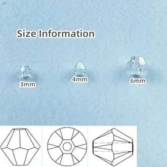 400pcs Bicone Crystal Beads 4mm Crystal Glass Faceted Beads for Necklace Bracelet Earrings DIY Jewelry Crafts Making Supplies(Transparent AB)