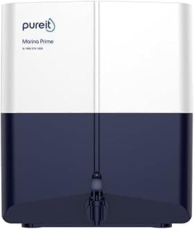 Pureit Marina Prime Mineral RO+MF | 6 stage Purification | 7 Litres Capacity | Up to 45% Water Saving | Suitable for Borewell, Tanker & Muncipal Water | Wall Mountable | Blue & white
