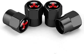 Hisport Hex 016 Black 4pcs Universal Car Tire Valve Stem Caps Air Cover Fit Mitsubishi Accessories