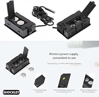 Shockley XH-W3001-50 to 110c Intelligent Digital Thermostat Temperature Controller Combo XH-W3001 + 12V 2AMP Adapter + 2 Fan + Alligator Clips + DC Jack + Thermometer TPM-10