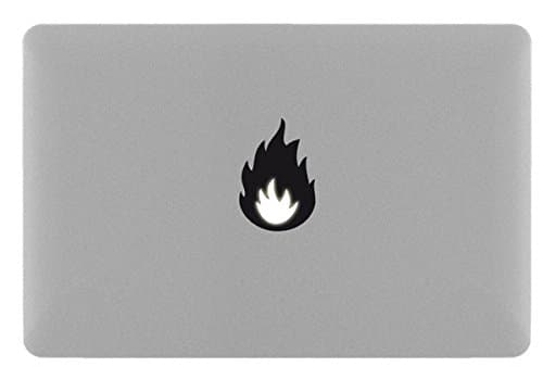 Fire Macbook Decal for Mac Air Pro Decorative Apple macbook Sticker Art Decal (Black)