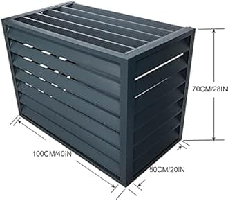 Cover type air conditioner outdoor unit,Outdoor installation air conditioning fence,Aluminum air conditioner and heat pump covers, Suitable for external air conditioning units ( Color : Gray louver ro