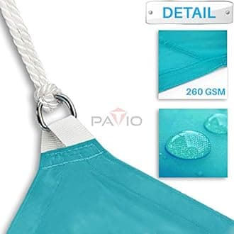 Patio Paradise 10' x 24' Waterproof Sun Shade Sail Rectangle Shade Cloth with Grommets, 260 GSM Patio Canopy Awning 95% UV Block for Backyard Deck Pergola Replacement Cover, Turquoise, Customized