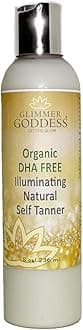 Glimmer Goddess Organic DHA-Free Self Tanning Lotion – Natural Sunless Tanner with Erythrulose, Aloe Vera, Shea & Cocoa Butter – Vegan & Cruelty Free Moisturizing Bronzing Lotion