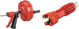 RIDGID 57043 Power Spin+ Drain Cleaner + RIDGID 57003 EZ Change Faucet Wrench