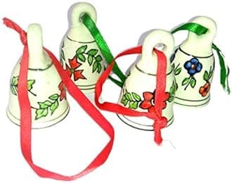 Ash Ceramic Hanging Bell Set of 4 Multi Color