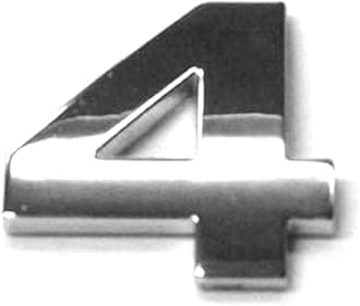 Chrome Letters Digits Numbers Signs Self Adhesive 3D Emblem Decal Badge Sticker for Car Van Home Decor - Digit 4