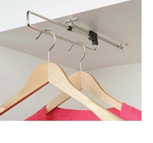 Retractable Rail Wardrobe Top Mounted Pull Out Retractable Rail Hanger 400mm WSL