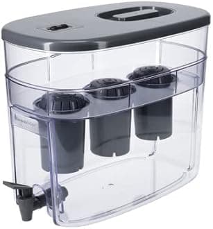 INVIGORATED WATERAlkaline Water Machine - Alkaline Water Filter System - Countertop Water Filter Dispenser for Home or Office - 300 Gallon Water Filter Capacity - 3 x pH001 Alkaline Filter (Grey)