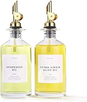 Molimoli - Premium Olive Oil Dispenser Bottle for Kitchen with Spout - Oil and Vinegar Dispenser Set Kitchen Glass Oil Dispenser 350ml Dispenser Bottles - Set of 2