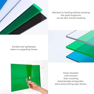 Transparent Polycarbonate Roofing Sheet, Outdoor Patio Greenhouse Panels, UV Rain Protection Rain Pergola Roof Panels, for Patios, Partitions, Etc, Roof(Green,2 x 23ft)