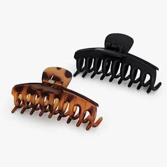 Kitsch Recycled Plastic Large Claw Clip, Oversized Matte Hair Clips for Women, Large Hair Claw Clips & Jaw Clips, Big Claw Clips for Thick Hair, Claw Hair Clips for Girls (Black)
