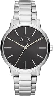 Armani Exchange Mens Cayde Black Dial Stainless Steel Analogue Watch - AX2700 (Black_Free Size)