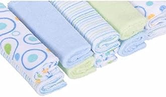 Spasilk Washcloths, Blue Circles, 10 Count