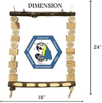 Congo® Wooden Decorative Swing Toy for African Grey, Macaw, Cockatoos, Amazon and Other Big Birds | 18X24 Inch | Piece of 1